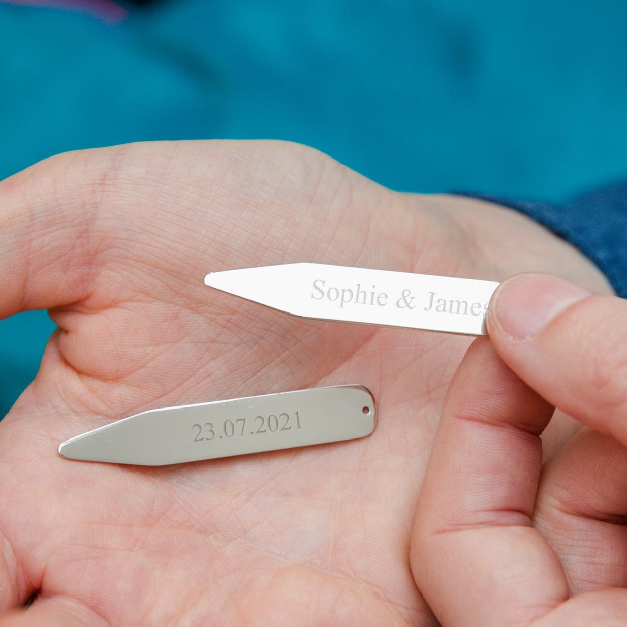 Personalised Sterling store Silver Collar Stiffeners