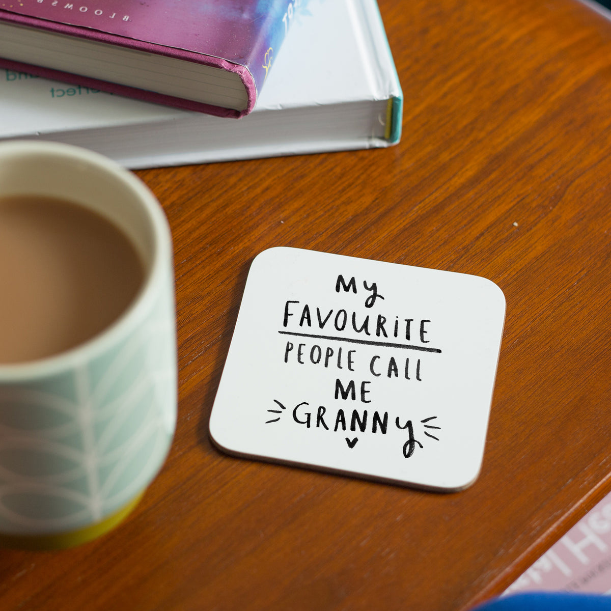 My favourite People Call Me Grandma / Grandad Coaster Set