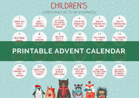 DIGITAL DOWNLOAD - "Children's Christmas Acts of Kindness" Printable Advent Calendar - Winter animals