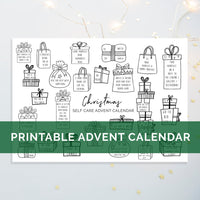 DIGITAL DOWNLOAD - "Christmas Self Care" Printable Advent Calendar - Presents