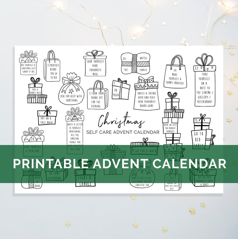 DIGITAL DOWNLOAD - "Christmas Self Care" Printable Advent Calendar - Presents