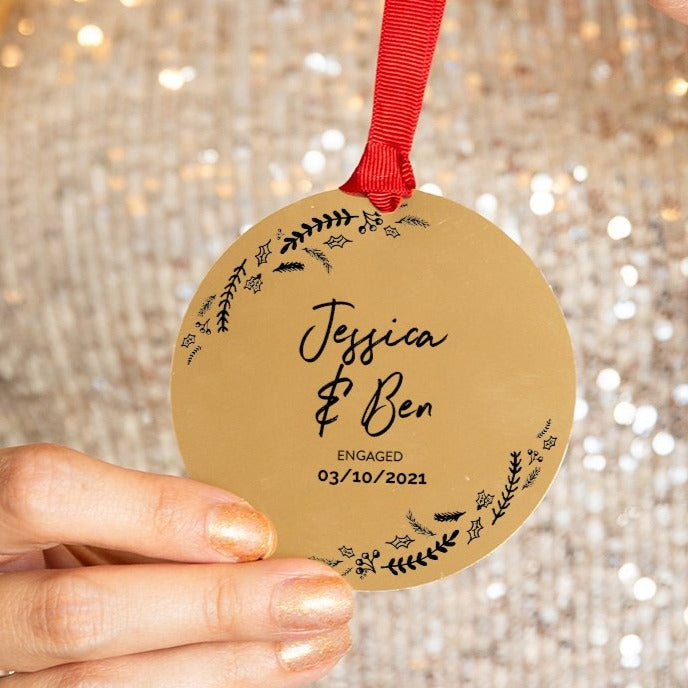 Personalised Engagement Christmas Decoration