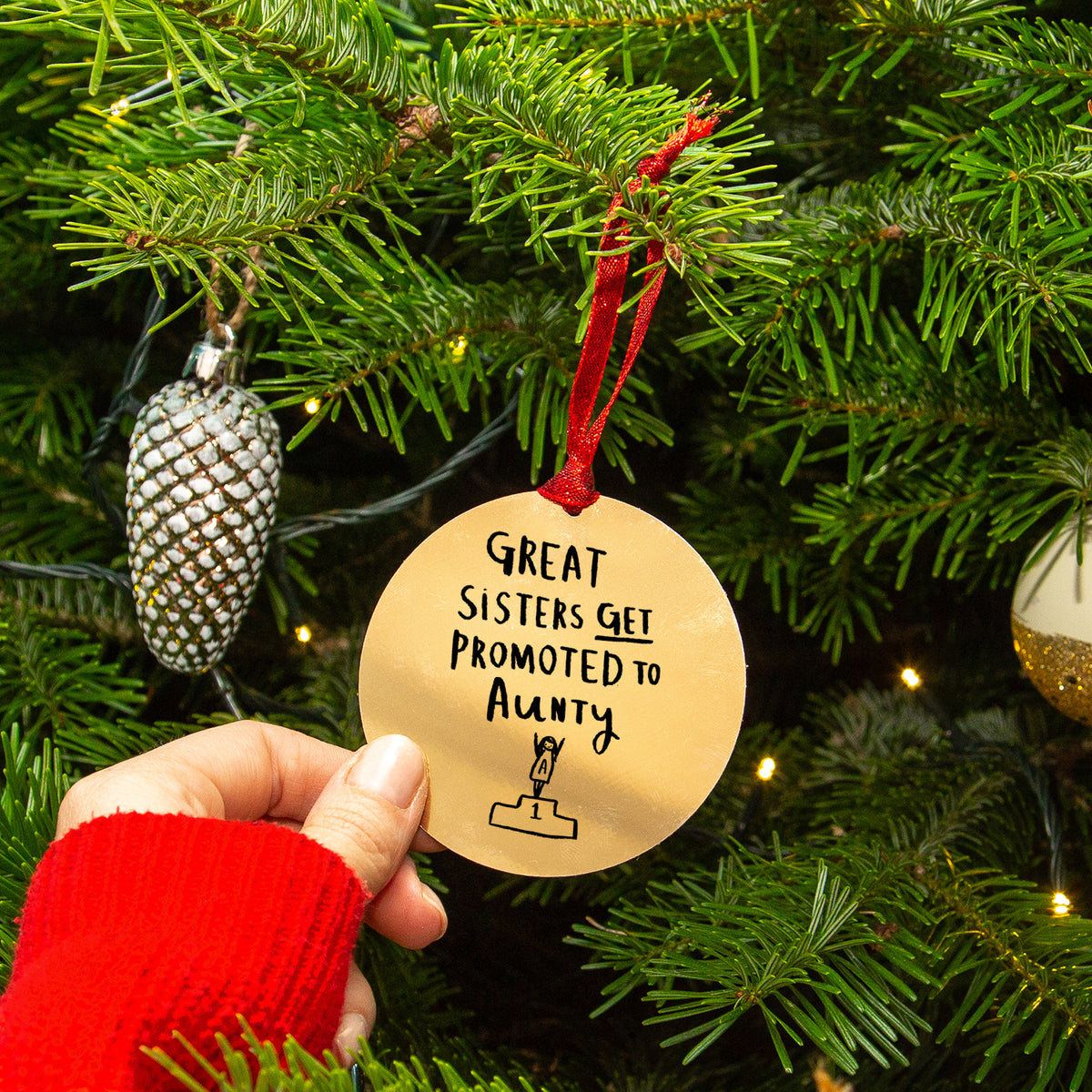 Sisters Get Promoted To Aunty Christmas Decoration Bauble