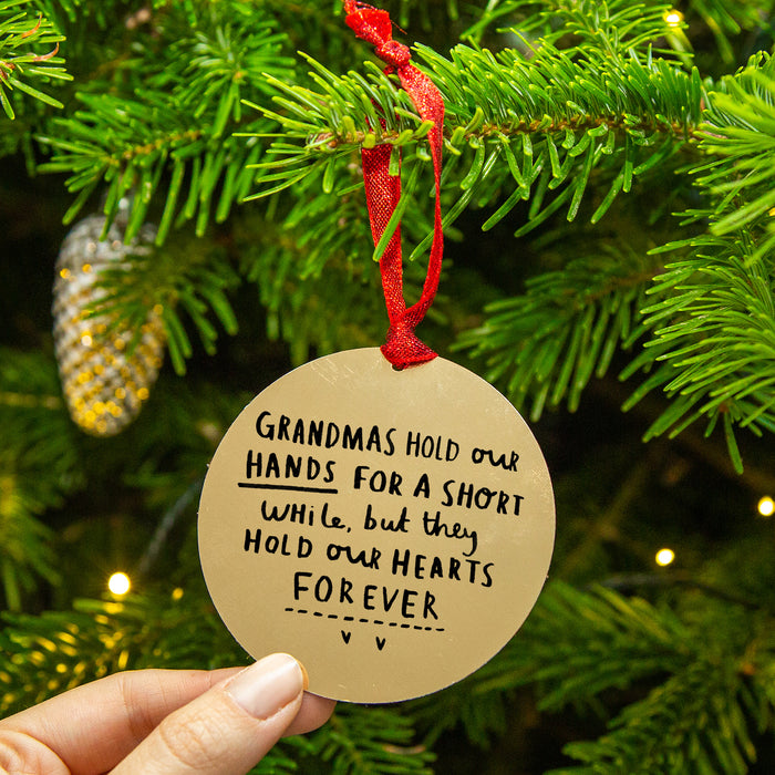 Grandma Remembrance Gold Christmas Decoration Bauble