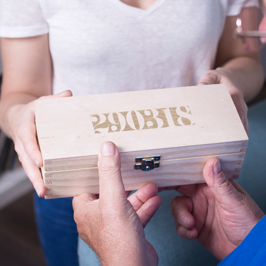 Wooden Watch Box Personalised Date