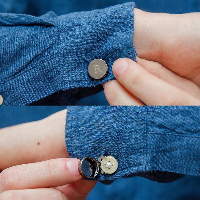 Monogram Personalised Button Cover Cufflinks