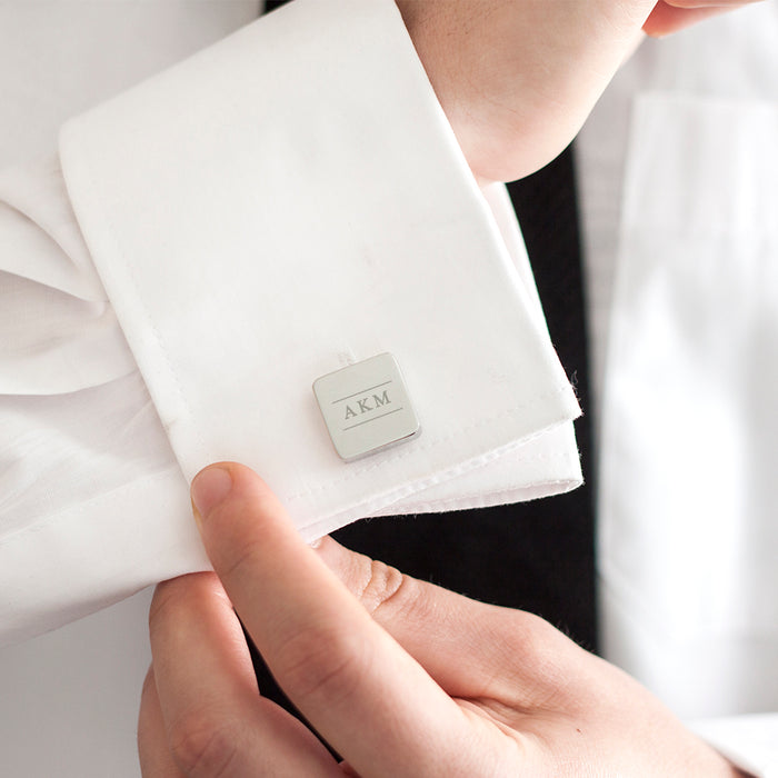 Initial Personalised Solid Square Cufflinks