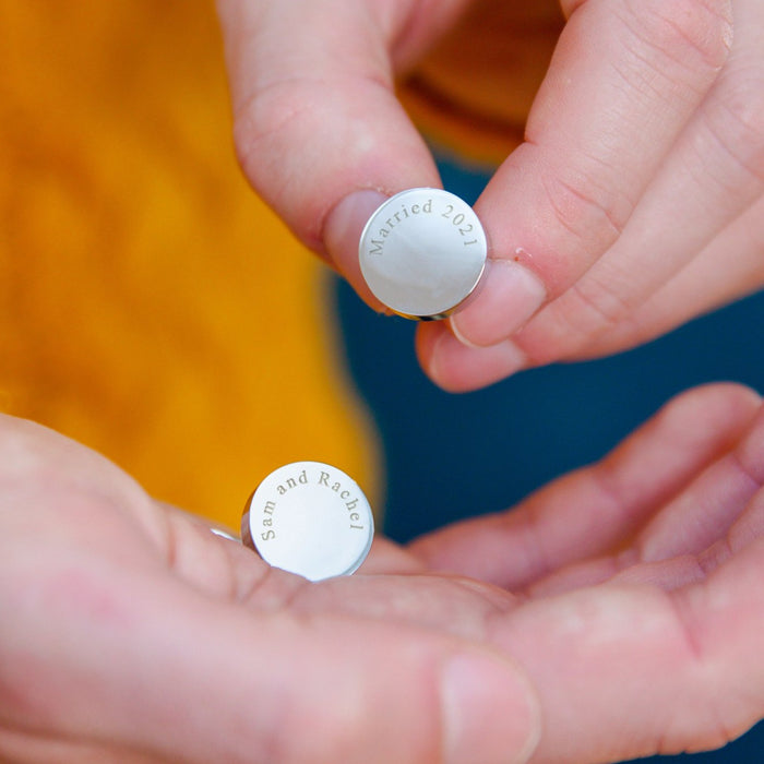 Personalised Solid Disc Circle Cufflinks