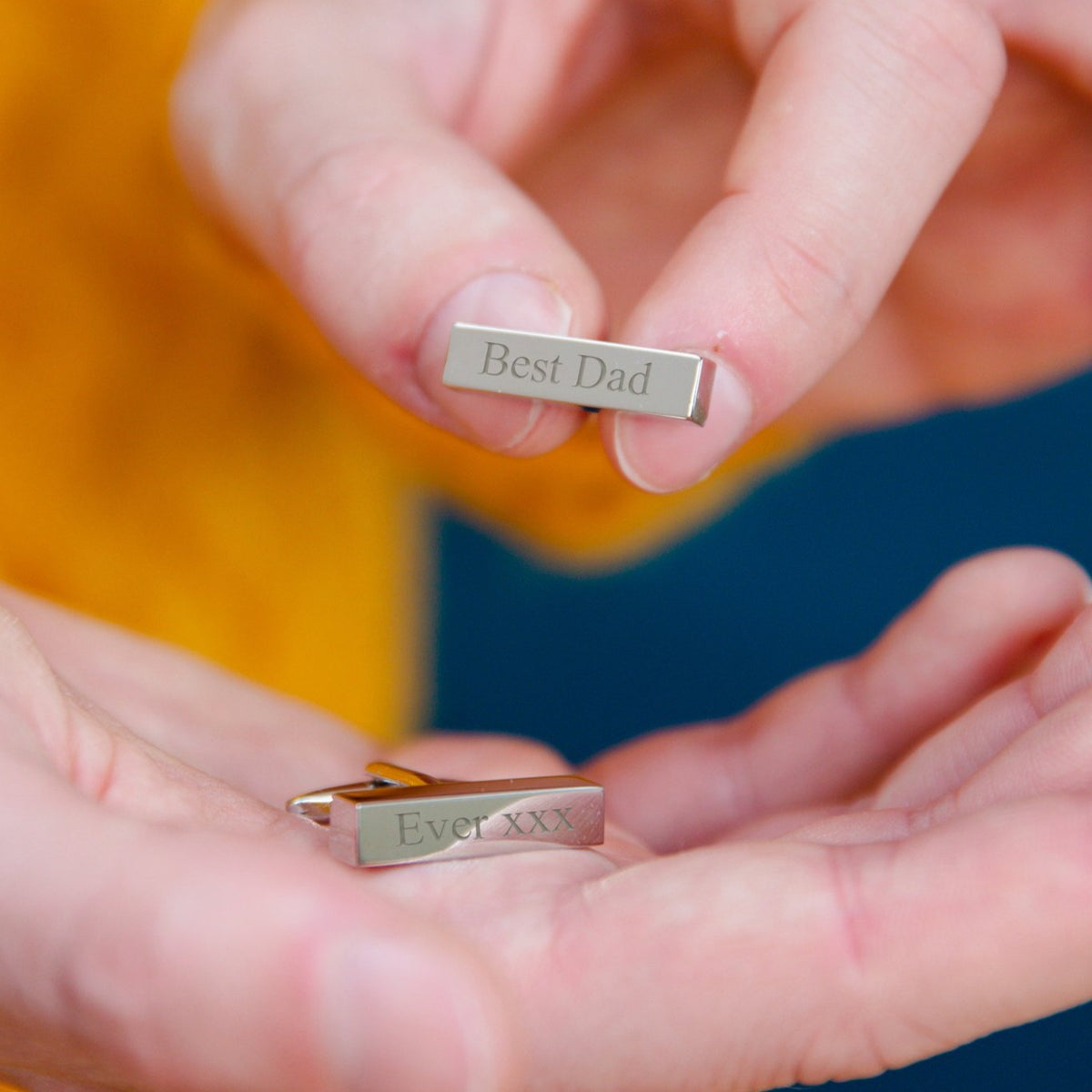 Personalised Silver Bar Cufflinks