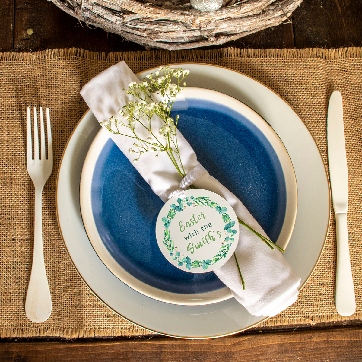 Easter With The' Wreath Place Setting