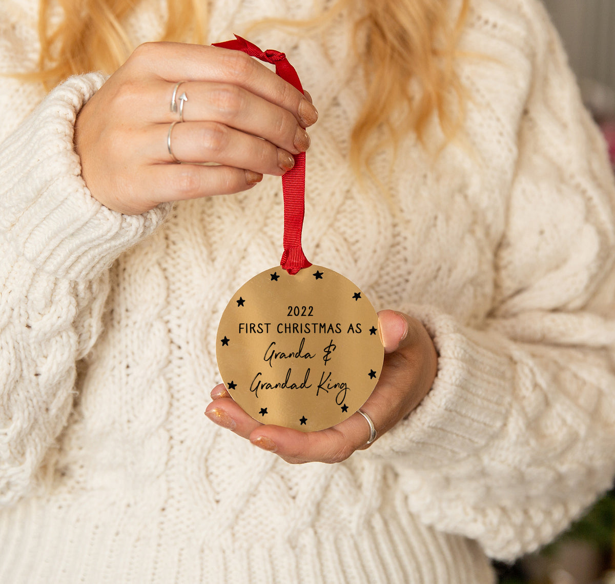 First Christmas As Grandparents Personalised Christmas Decoration