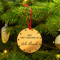 First Christmas As Uncle Personalised Christmas Decoration