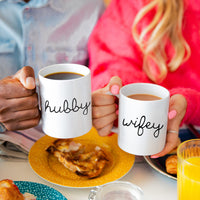 Wifey Hubby Couples Mug Set