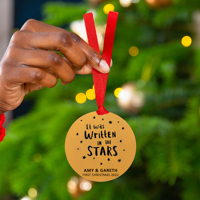 Personalised Written In The Stars Christmas Decoration