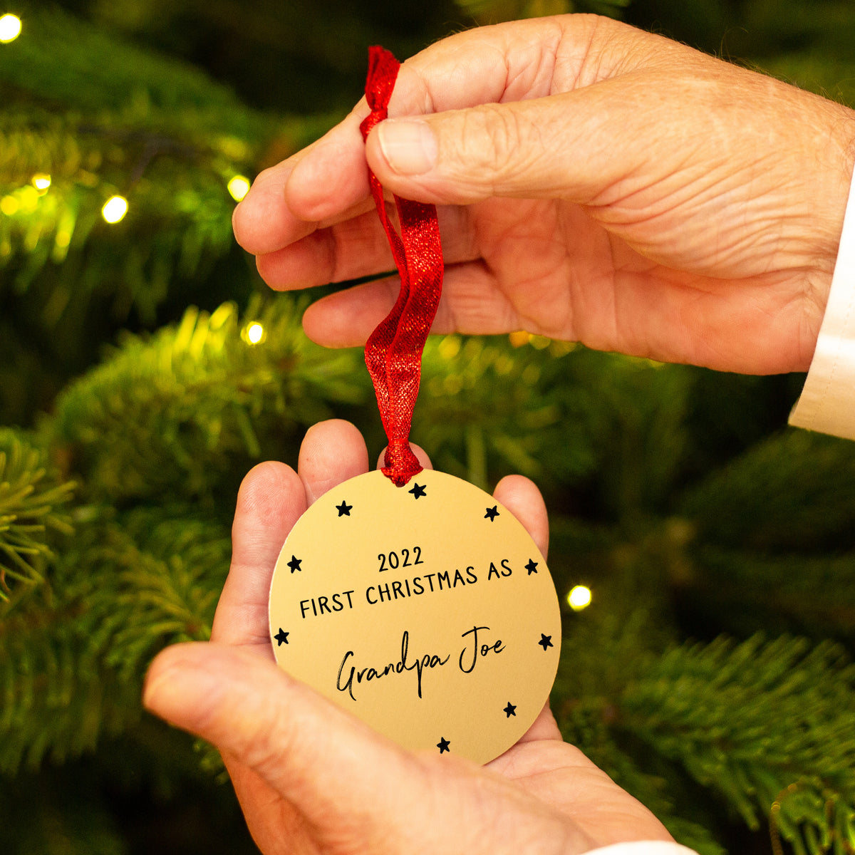 First Christmas As Grandad Personalised Christmas Decoration