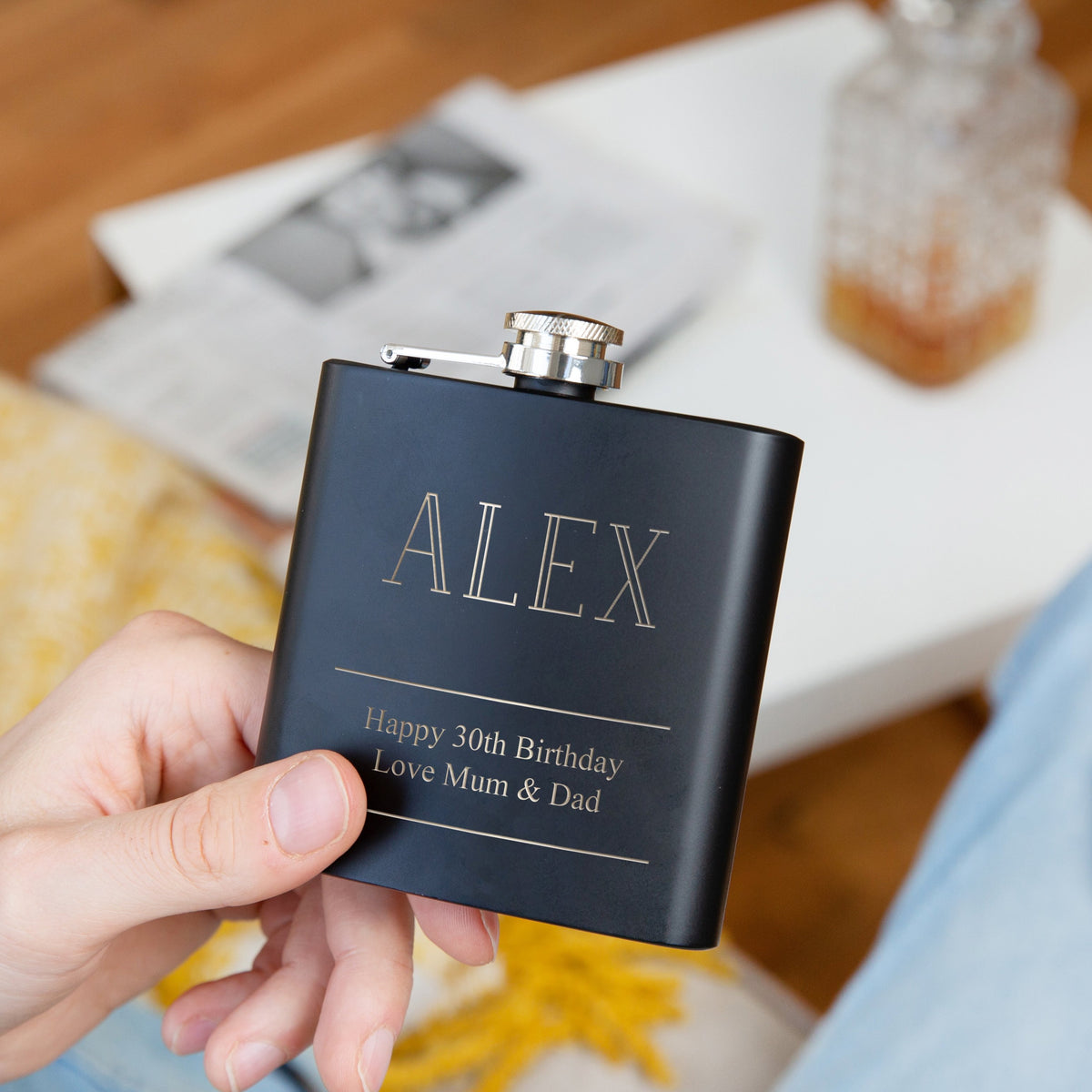 Name And Message Personalised Hip Flask