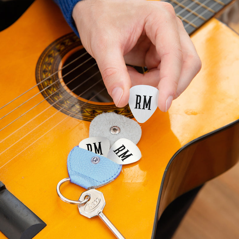 Personalised Initials Guitar Plectrum / Pick Keyring