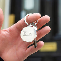 Initial Personalised Solid Circle Disc Keyring