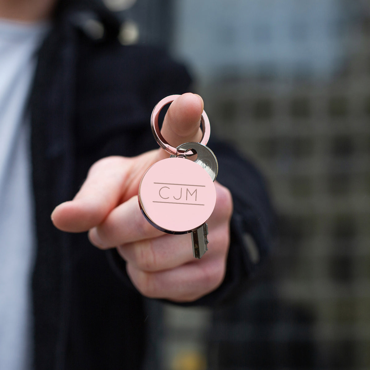 Initial Personalised Solid Circle Disc Keyring