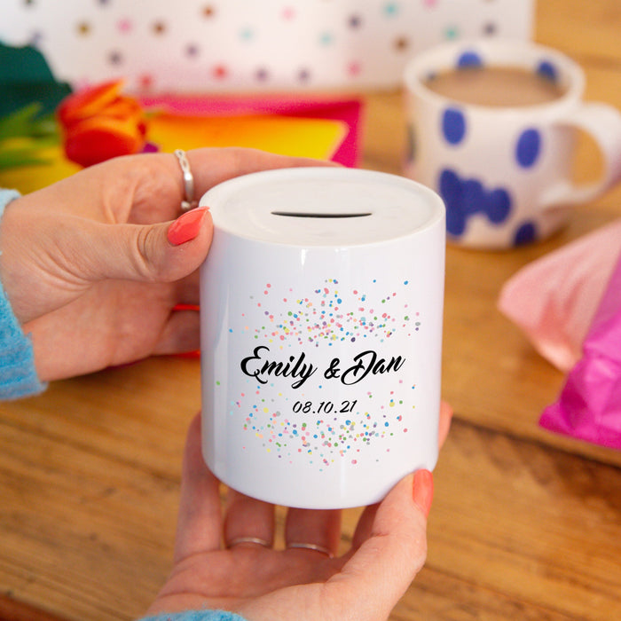 Personalised Wedding Confetti Wedding Fund Money Box