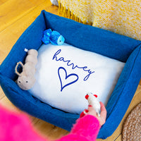 Personalised Name And Heart Cat Pet Bed