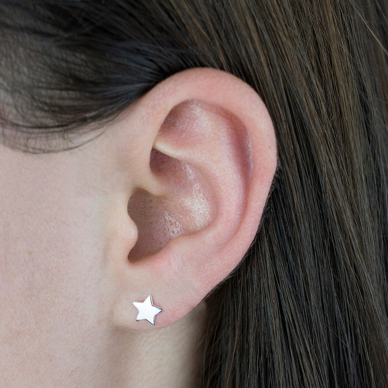 Lucky Stars Mother's Day Sterling Silver Star Earring Studs