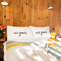 Wedding Mr And Mrs Personalised Pillow Case Set