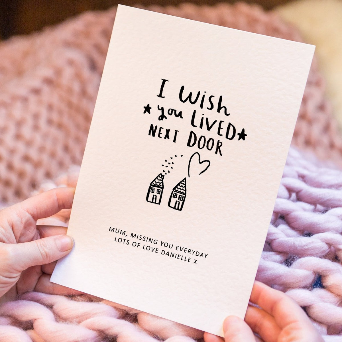 Personalised 'I Wish You Lived Next Door' Artwork Print