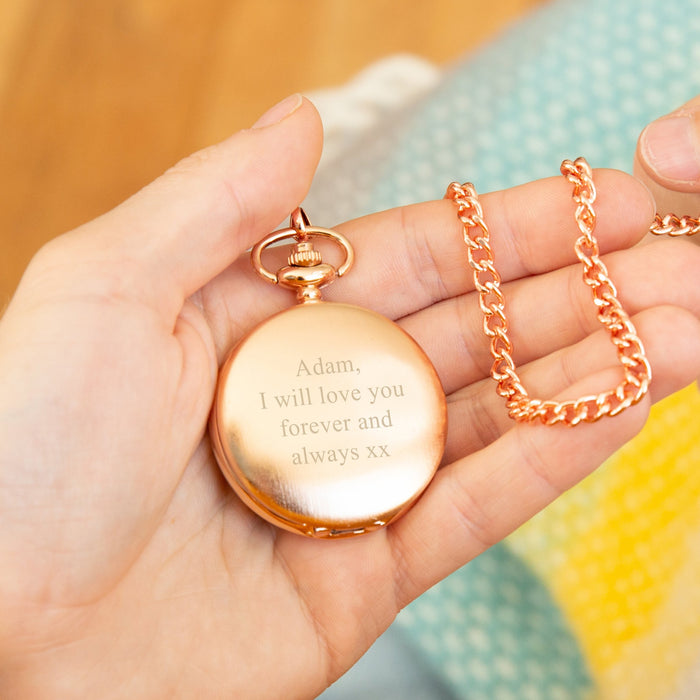 Personalised Pocket Watch Rose Gold