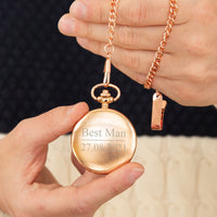 Personalised Message And Date Pocket Watch Rose Gold