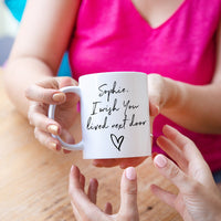 Personalised 'I Wish You Lived Next Door' Mug