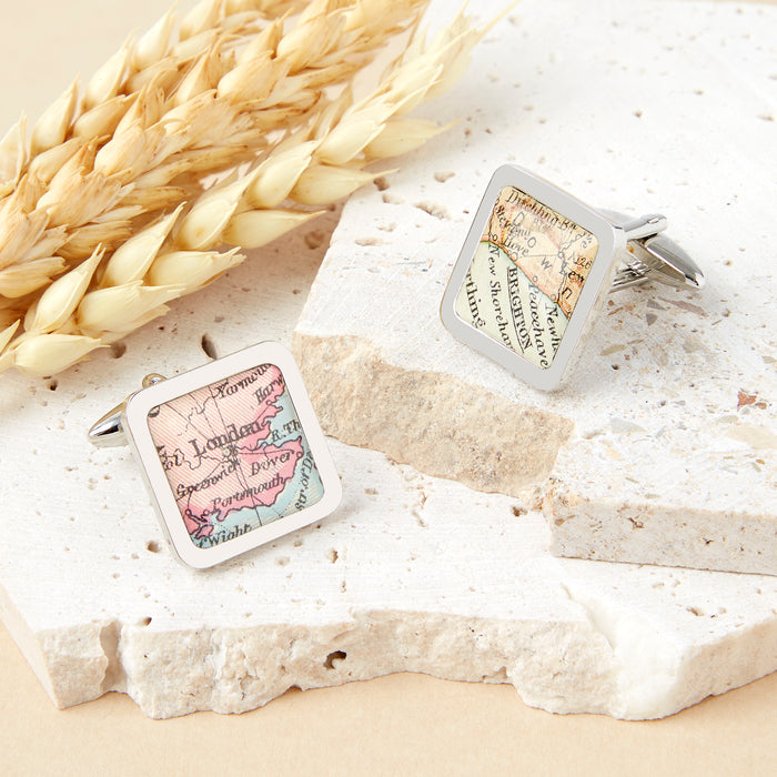 Personalised Location Map Cufflinks