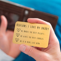 Personalised Reasons I Love Dad Keepsake Wallet Card