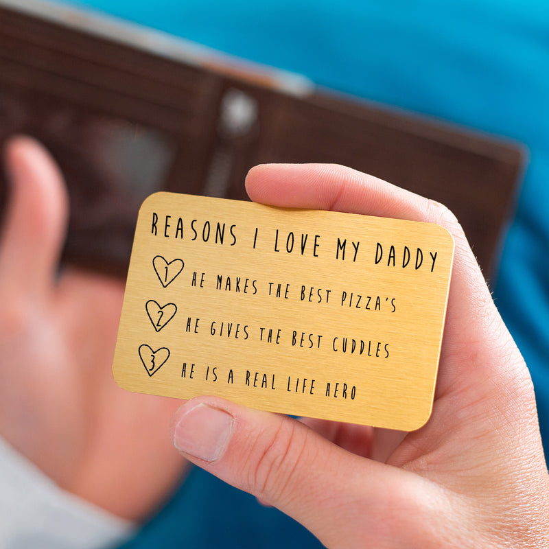 Personalised Reasons I Love Dad Keepsake Wallet Card