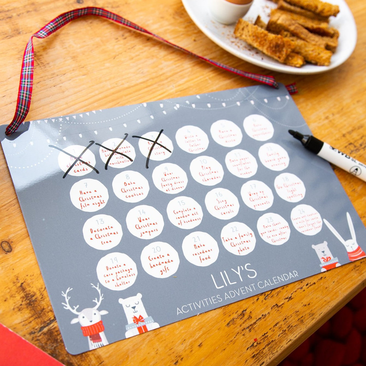 Personalised Kids Activity Reusable Christmas Advent Calendar