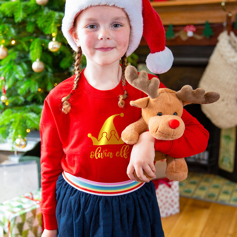 Children's Personalised Elf Christmas Jumper Sweatshirt