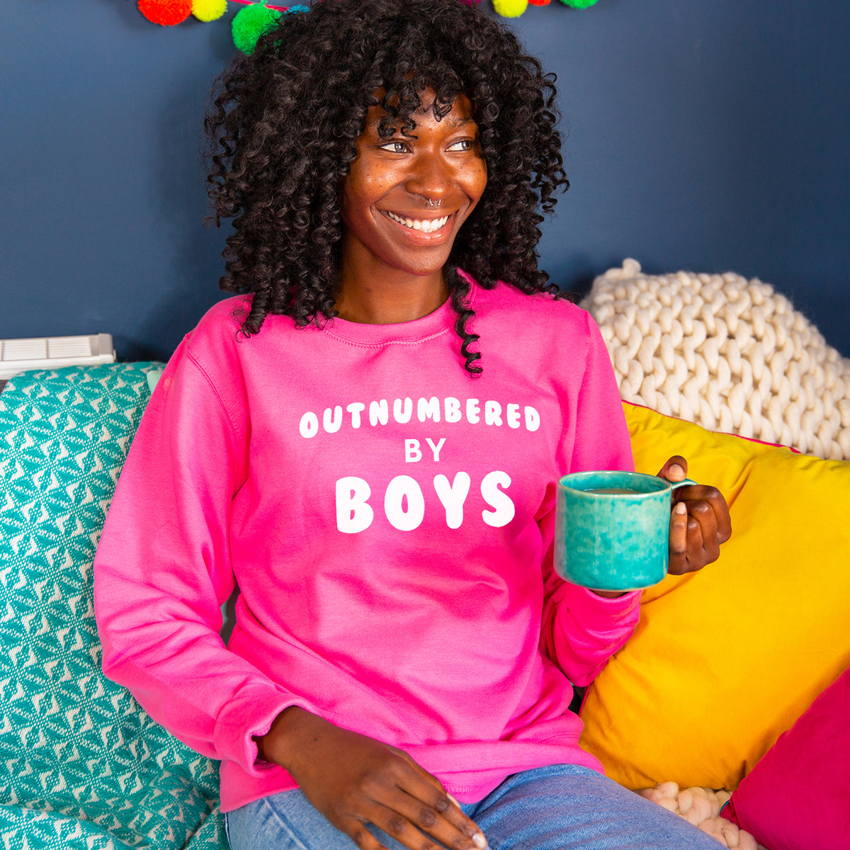 Outnumbered By Boys' Mum Jumper Sweatshirt