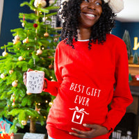 Best Gift Ever' Mum To Be Christmas Jumper Sweatshirt