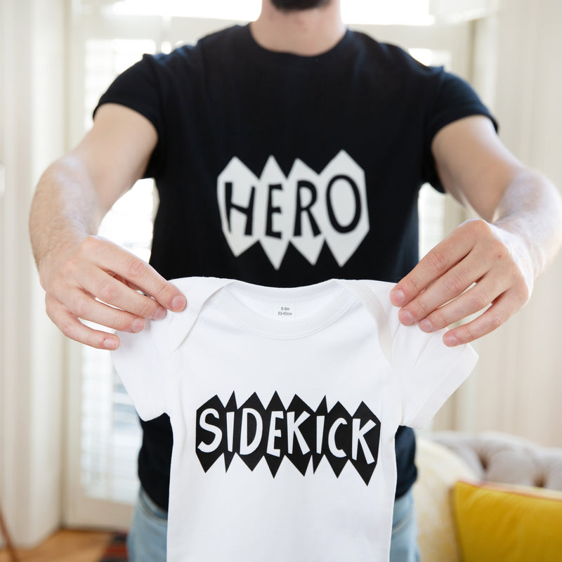 Daddy And Me Hero Sidekick T-Shirt And Babygrow Set