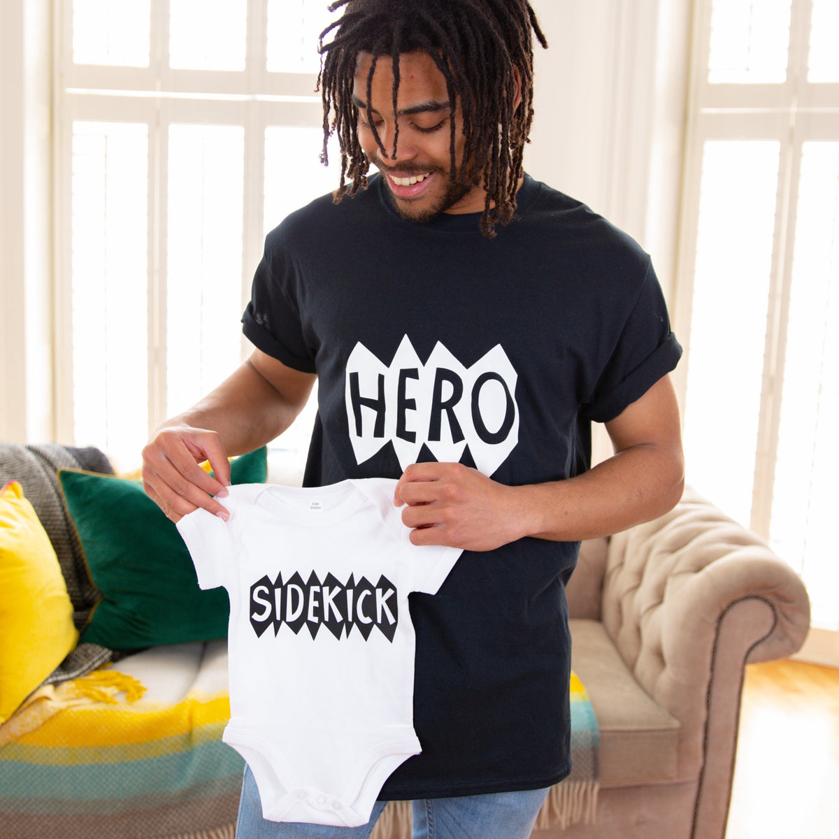 Daddy And Me Hero Sidekick T-Shirt And Babygrow Set