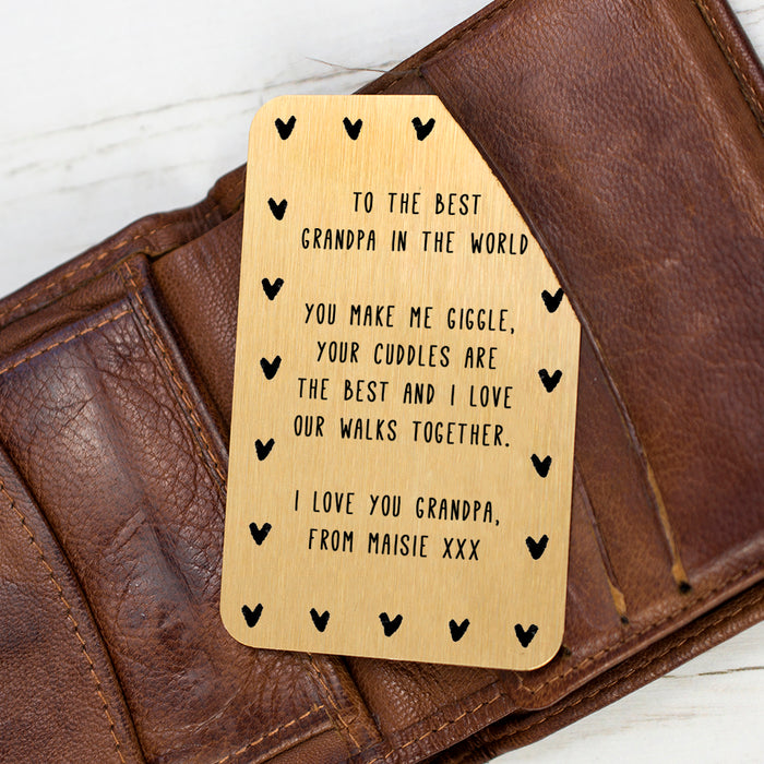 Best Grandad Personalised Message Wallet Keepsake