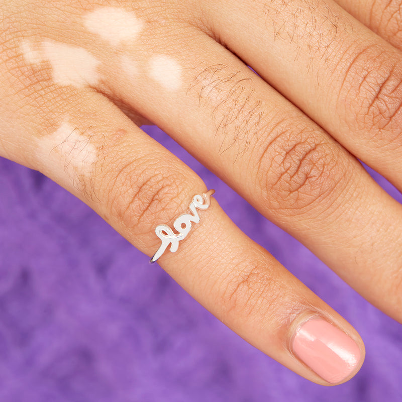 Sterling Silver Love Midi Ring