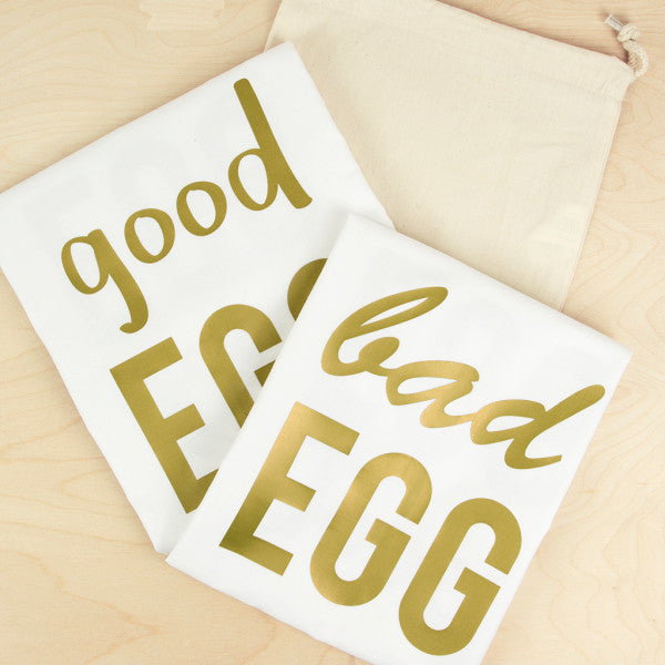 Good Egg/Bad Egg' Pillow Case Set