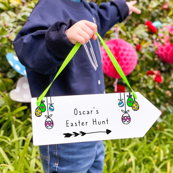 Personalised Easter Hunt Arrow Sign