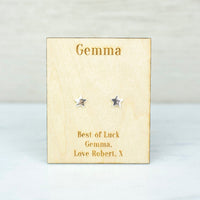 Personalised Sterling Silver Star Stud Earrings