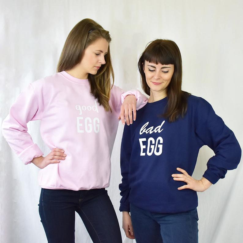 Good Egg/Bad Egg' Unisex Jumper Sweatshirt