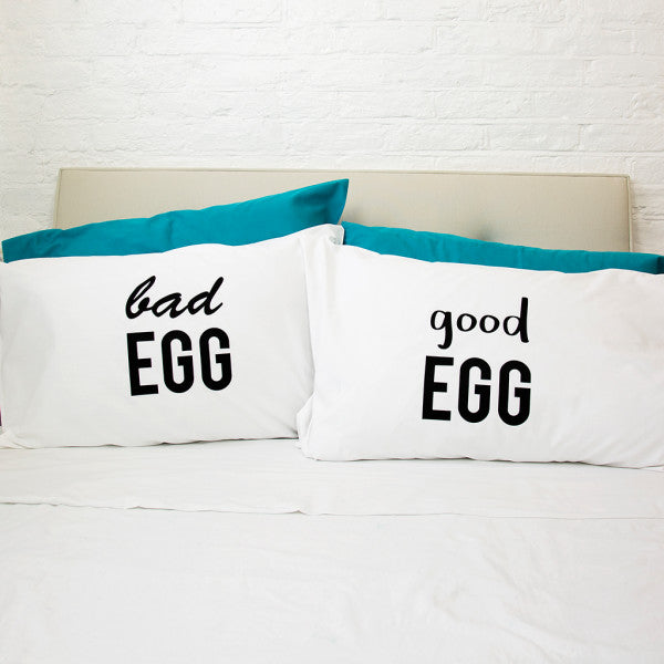 Good Egg/Bad Egg' Pillow Case Set