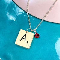 Vintage Letter Tile Personalised Necklace