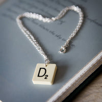 Vintage Letter Tile Personalised Necklace