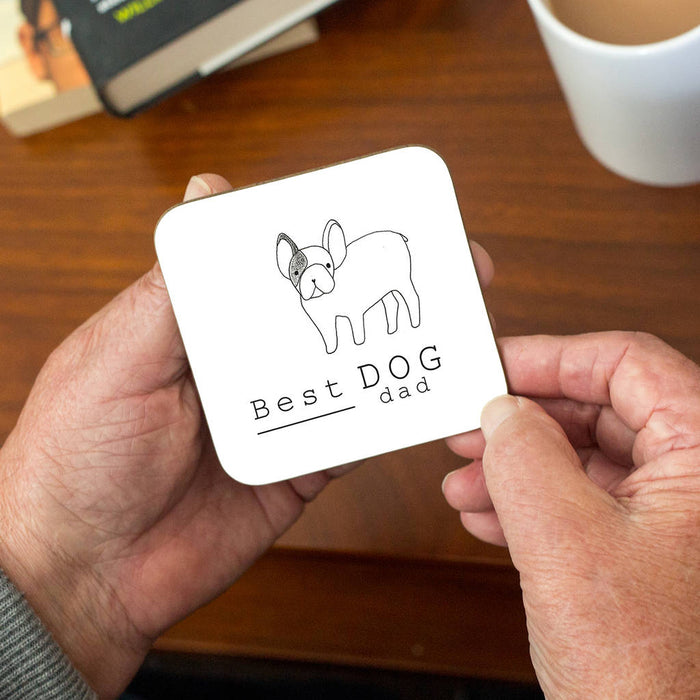 Best Dog Dad Illustration Breed Coaster